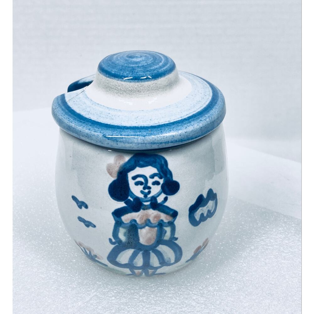 Vintage Sugar Bowl M. A. Hadley Pottery Louisville, KY "Farmer's Wife"